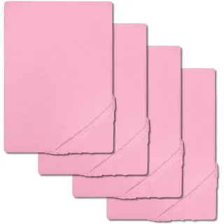4er-Set Setex Molton Köper Spannbettlaken rosa 90 x 200 cm