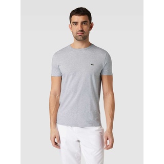 T-Shirt in unifarbenem Design Modell 'Supima', Hellgrau, XXL