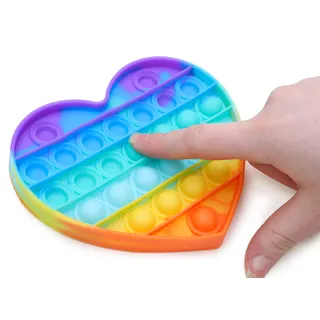 Toyland® Push Bubble Pop Bubble 'Pop It' Sensory Fidget Toy – viele Auswahl (Regenbogen-Herz)