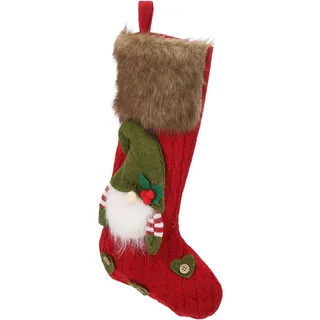 Weihnachtsstrumpf, Rote, Gesichtslose Puppe, Dekoratives Accessoire Für Wand-, Tür- Und Kamindekoration