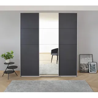 Rauch Schwebetürenschrank KOLUNA mit Spiegel 203 x 210 x 62 cm grau