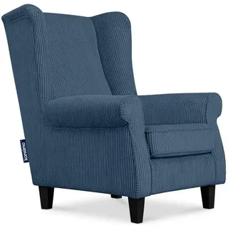 Konsimo Ohrensessel Miles 82 x 105 x 97 cm Blau