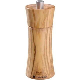 Zassenhaus Pfeffermühle Frankfurt Olivenholz Mahlwerk aus Hochleistungskeramik, Made in Germany, Maße: H: 14 cm, D: 5,4 cm, 022407