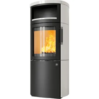 Kaminofen HARK 44-5.8 GT ECOplus 5 kW - Ofenkacheln: Creme-Weiß - Korpus: graphit