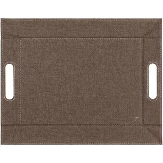 Freeform Tablett, Textilstruktur, 45x35cm, braun,
