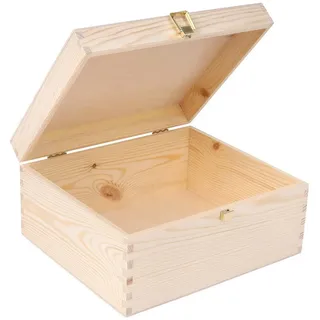 Creative Deco Holzkiste mit Deckel 29 x 25 x 14 cm 14-tlg. beige