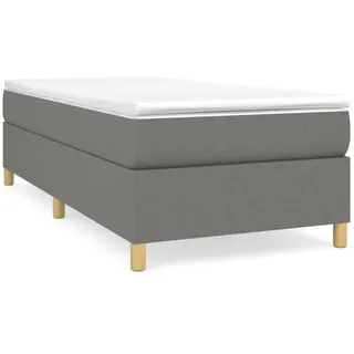 vidaXL Boxspringbett 100 x 200 cm Dunkelgrau
