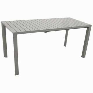 DEGAMO Gartentisch BAGO, ausziehbar 120/162x70cm, Aluminium silbergrau, wetterfest grau|silberfarben