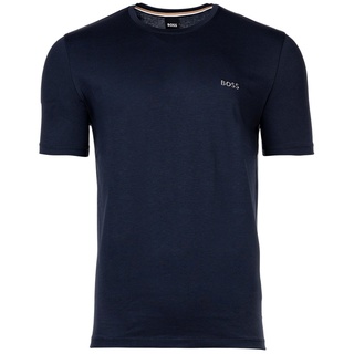 BOSS Herren T-Shirt - Rundhals, Mix & Match, Baumwoll Stretch, Logo Dunkelblau S