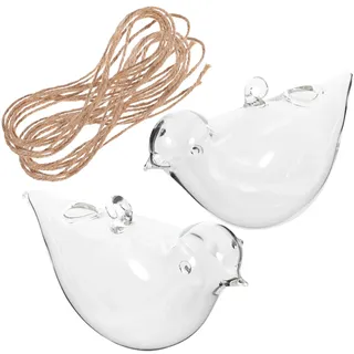 Alipis 2stücke Hängevase Aus Glas Für Outdoor Und Indoor Nutzung Vogelförmiger Blumenhalter Für Wanddekoration Transparenter Pflanzenvase Zum Gestalten Einer Mikrolandschaft