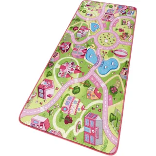Kinderteppich HANSE HOME "Sweettown" Teppiche Gr. B/L: 200 cm x 300 cm, 7 mm, 1 St., rosa Kinder Kinderzimmerteppiche Kurzflor, Straßen-Spielteppich, Spielunterlage, Kinderzimmer