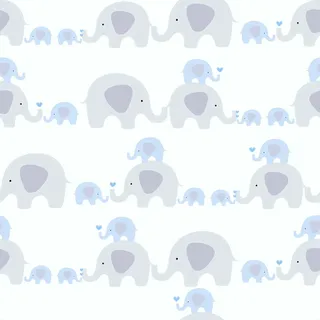 Bricoflor Vlies Kindertapete mit Elefanten Tier Tapete in Hellblau Ideal für Babyzimmer Von Jungen Verspielte Vliestapete für Jungenzimmer