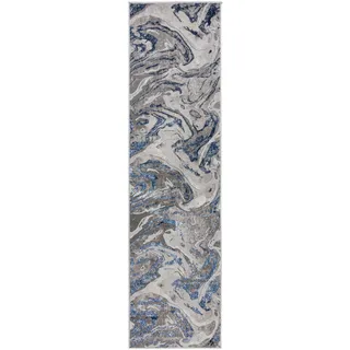 Läufer »Marbled«, rechteckig, dezenter Glanz, mehrfarbig, modernes Marmor-Design, Teppichläufer, 46263015-0 navy 12 mm