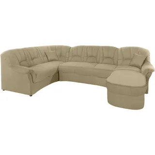 DOMO collection Wohnlandschaft DOMO COLLECTION "Bahia mit viel Platz, zeitloses Design, U-Form", beige, B:308cm H:91cm T:200cm, Luxus-Microfaser (100% Polyester), mit Muster;Struktur (100% Polyester), Sofas, Wohnlandschaft, wahlweise mit Bettfunktion