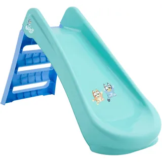 Bluey Faltbare Rutsche für drinnen und draußen, Kleinkindrutsche mit Leiter, leicht zusammenklappbar, robuster Kunststoff, erste Rutsche für Kinder ab 18 Monaten, leichtes Gartenspielgerät