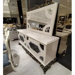 Xlmoebel Sideboard Elegante Kommode mit Spiegel in zeitlosem Design (Kommode mit Spiegel, Kommod mit Spiegel), Hergestellt in Europa weiß