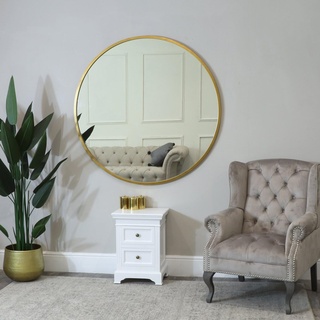 Melody Maison Wandspiegel, rund, extra groß, 120 x 120 cm, goldfarben