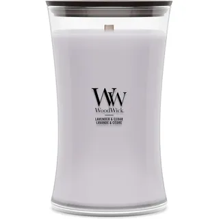Woodwick Lavender & Cedar Duftkerze 610 g grau