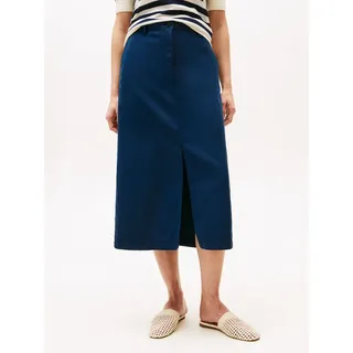 Tommy Hilfiger Webrock CO TENCEL MIDI SKIRT mit Schlitz blau 32