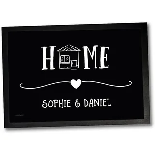 Fußmatte Türmatte personalisiert Home Familie Paare Wunschname Eingang