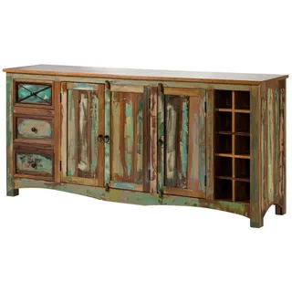 Massivmoebel24 Sideboard 193 x 90 x 45 cm Mehrfarbig
