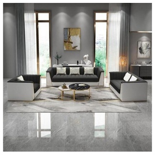 JVmoebel Sofa Graue moderne luxus Garnitur 3+2+1 Sitzer Sofagarnitur Neu, Made in Europe schwarz|weiß
