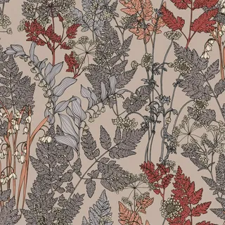 Bricoflor Skandinavische Tapete in Taupe Blumentapete in Beige Braun Ideal für Schlafzimmer und Esszimmer Moderne Vliestapete mit Floralem Muster