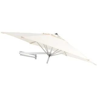 EASYSOL Sonnenschirm Wandmontage 250cm durchmesser Rund, für Balkon, Terrasse, Garten, Parasol für die Wand, Teleskopisch und Neigbar, aus Aluminium und Polyester, ecru weiss - 250 cm ⌀