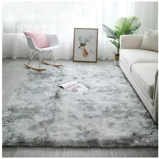 luxuskollektion Shaggyteppich 120 x 80 cm Weiß/Grau