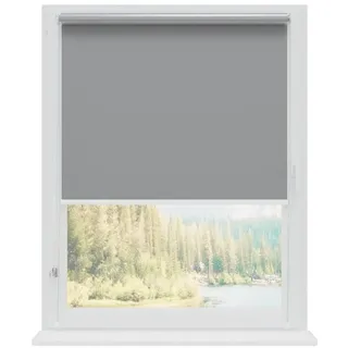 RENA Rollos Für Fenster Ohne Bohren - Thermorollo Verdunklungsrollo - Weiße Kette Verstellbar - Hitzeschutz Sichtschutz - 110 x 150 cm Grau Silber