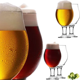 PLATINUX Biertulpen Biergläser Set 6 Teilig 500ml (max. 560ml) Bierkrüge aus Glas Bierschwenker Pilsgläser Altbierglas