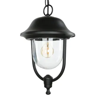 Licht-Erlebnisse Pendelleuchte Außen Aluguss Ø 25 cm E27 IP43 schwarz