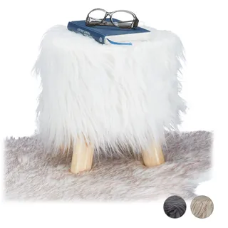 Relaxdays Hocker Polyester 31 x 31 x 31 cm Weiß