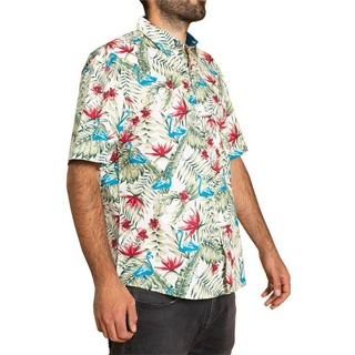 PANASIAM Hawaiihemd Herren Freizeithemd in tropisch buntem Design aus 100 % Baumwolle leichtes Kurzarmhemd für den Sommer bequem und luftig bunt XL