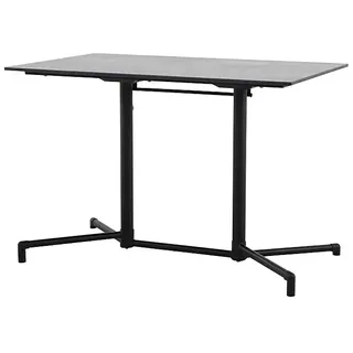 Sunfun Melina Gartentisch  (L x B x H: 110 x 70 x 73 cm, HPL, Stahl, Schwarz, Klappbar)