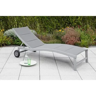 Merxx San Marino Gartenliege 178 x 70 x 105 cm grau/graphit inkl. Rollen