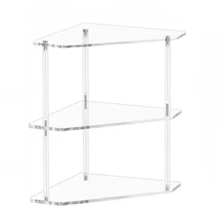 EXQIOUR Modernes Acryl-Eckregal, platzsparend, Make-up-Organizer, dreieckig, Schreibtisch-Bücherregal, Küche, Badezimmer, Wandregal, Acryl-Aufbewahrungsregal