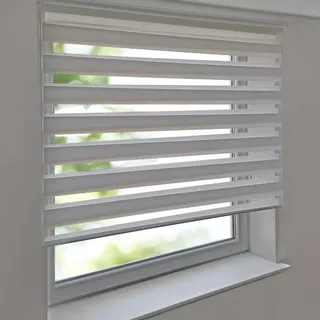 Doppelrollo PREMIUM 130 x 200 cm weiß zum Anschrauben freihängend für Wand- und Deckenmontage inkl. Metallträger