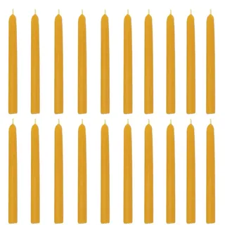Josef Muhr - 100% Reines Bienenwachs Puppenkerzen - Handgezogen - Honiggelb - 20 Stück - 10 x 70 mm - Baumkerzen - Puppenlichte - Miniaturkerzen - Weihnachtskerzen - Pyramidenkerzen