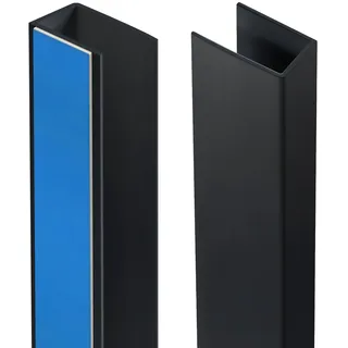 schattenfreu.de Rollo U Führungsschiene (Paar) – Rollos Seitenführung, Schienen für Verdunklungsrollo, Kassettenrollo, Thermo-Rollo, in 10-240 cm Länge, Kunststoff, Anthrazit