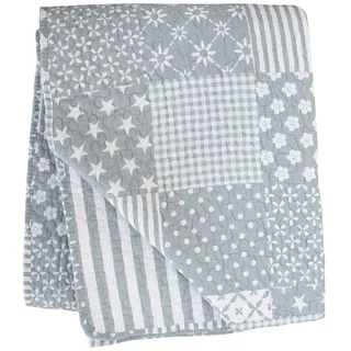 Krasilnikoff Quilt Patchwork 180 x 130 cm Grau
