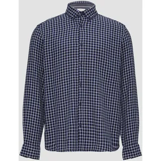 s.Oliver - Regular Fit: Strukturiertes Baumwollhemd mit Button-down-Kragen, Herren, blau, XL