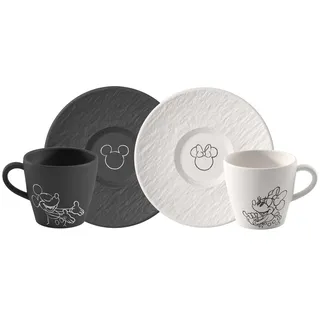 Villeroy & Boch Kaffeetasse mit Untertasse 0,28 l Schwarz 4 St.