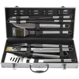 Edelstahl Grillbesteck Set Grillset Grillzubehör Grillkoffer Grillgabel Wender