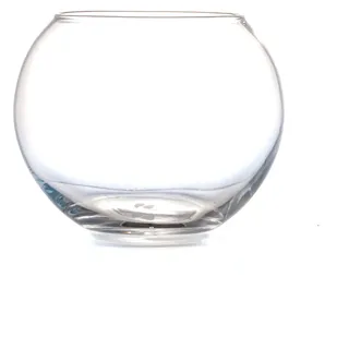 Glasvase Rund, Goldfischglas, Kugelvase, Fischschale aus Glas, Glasschale Deko, Runde Vase für Blumen und Dekoration, Terrarienschale (11,5 cm x 14,5 cm)