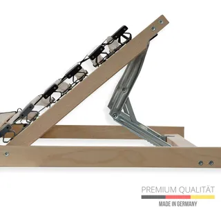 Sleepneo Lattenrost 120x200, Lattenrahmen Buche, 7 Komfortzonen, 28 Latten, Federholzrahmen Made in Germany, Lattenrost Kopfteil verstellbar, bis 150Kg