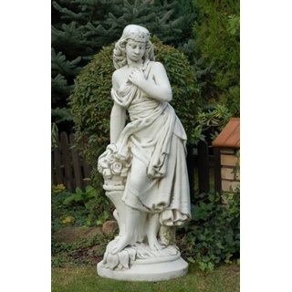 Casa Padrino Jugendstil Garten Deko Skulptur Dame Grau H. 132 cm - Elegante Garten Deko Stein Figur - Barock & Jugendstil Garten Deko Accessoires