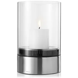 blomus Windlicht Blomus Windlicht Edelstahl Glas H 23 x Ø 15 cm Deko (1 St) silberfarben