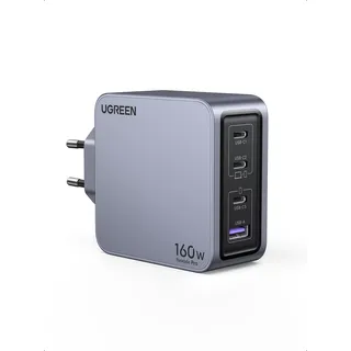 UGREEN USB C Ladegerät, Nexode Pro 160W GaN Charger Mini USB C Netzteil 4-Port Schnellladegerät PD3.1 kompatibel mit MacBook Pro/Air, iPad, iPhone 17 Pro Max, Galaxy S25 Ultra, S24, Dell XPS