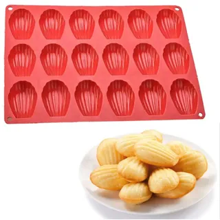 BYFRI Silikon-Kuchenform Platinum Silikon Madeleine Plätzchen Form Kuchen Werkzeuge Silber Ofenfest